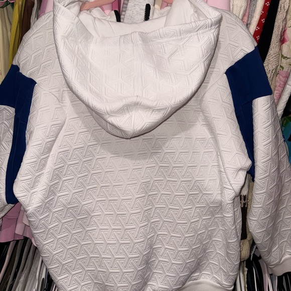 Team Adidas Women's White and Navy Sweatshirt Hoodie - Picture 7 of 8